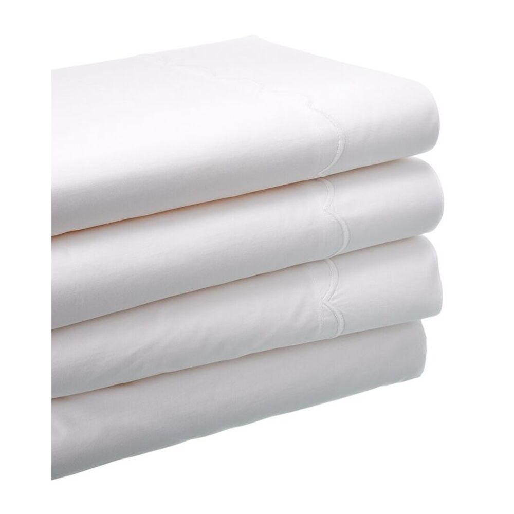 Maurizio Italy Scallop Sheet Set, White
